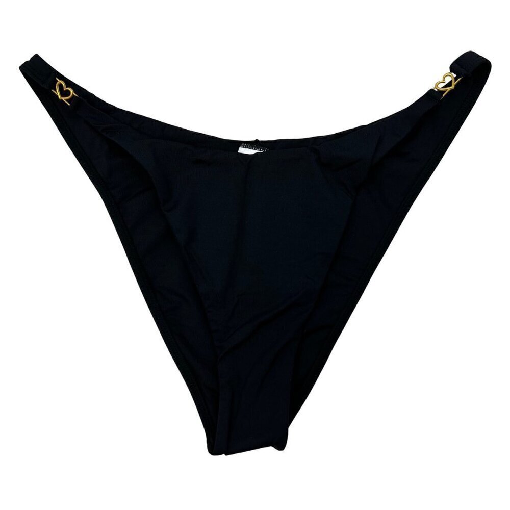 L*Space Women’s Ziggy Bikini Bottom Bitsy Cut Black Size XL New